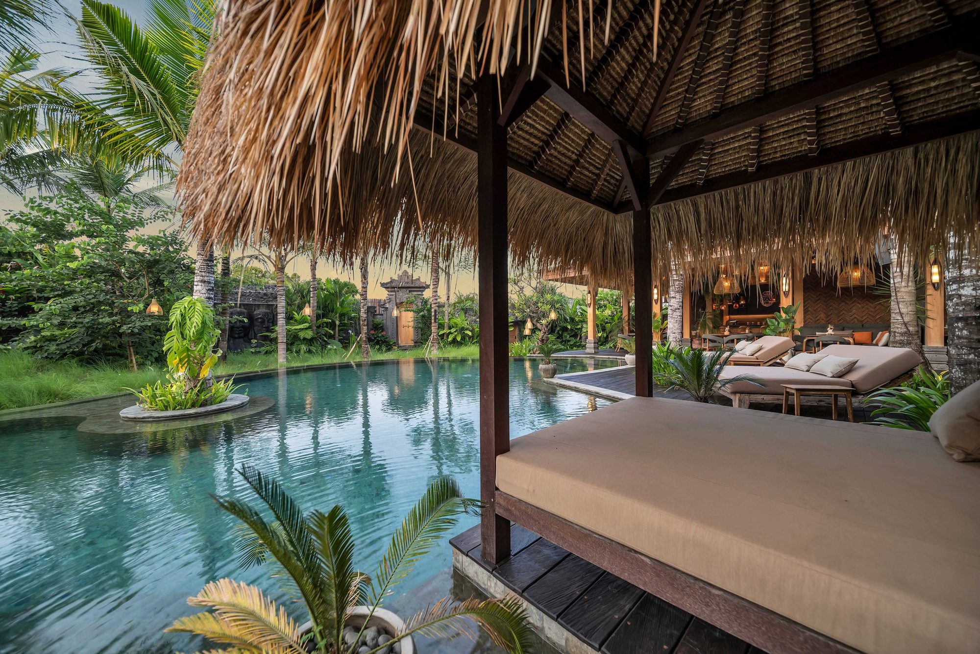 The organically shaped main pool at Desa Hay